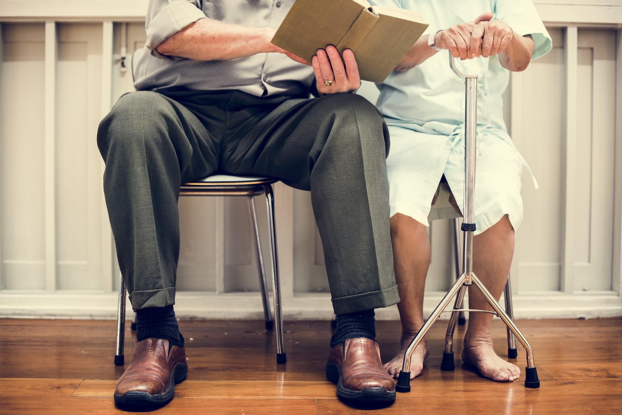 Old couple in a hospital