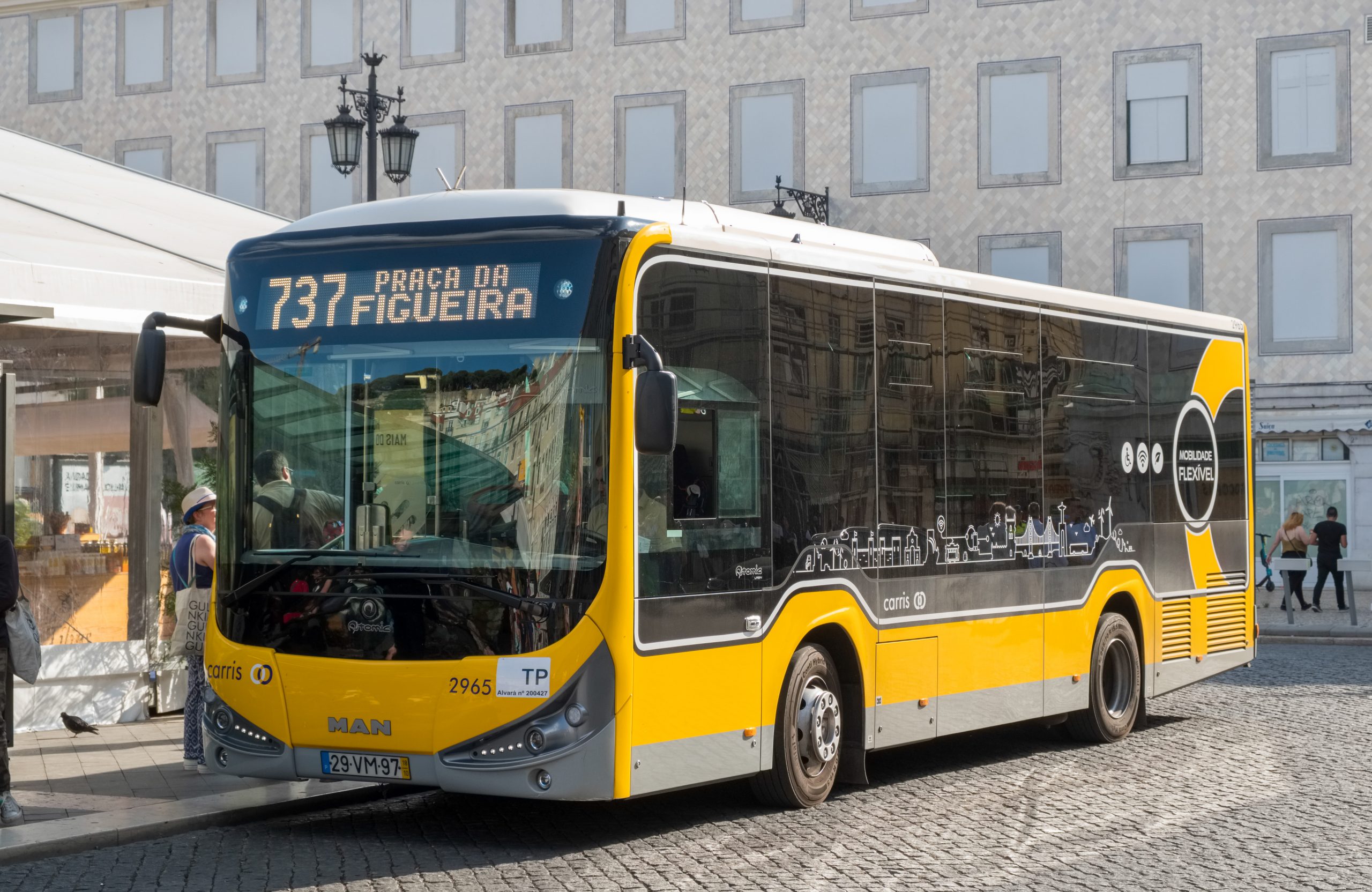 A bus in Lisbon, Portugal.