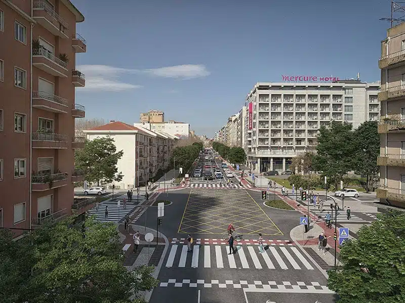 The work of redevelopment of Avenida da Liberdade