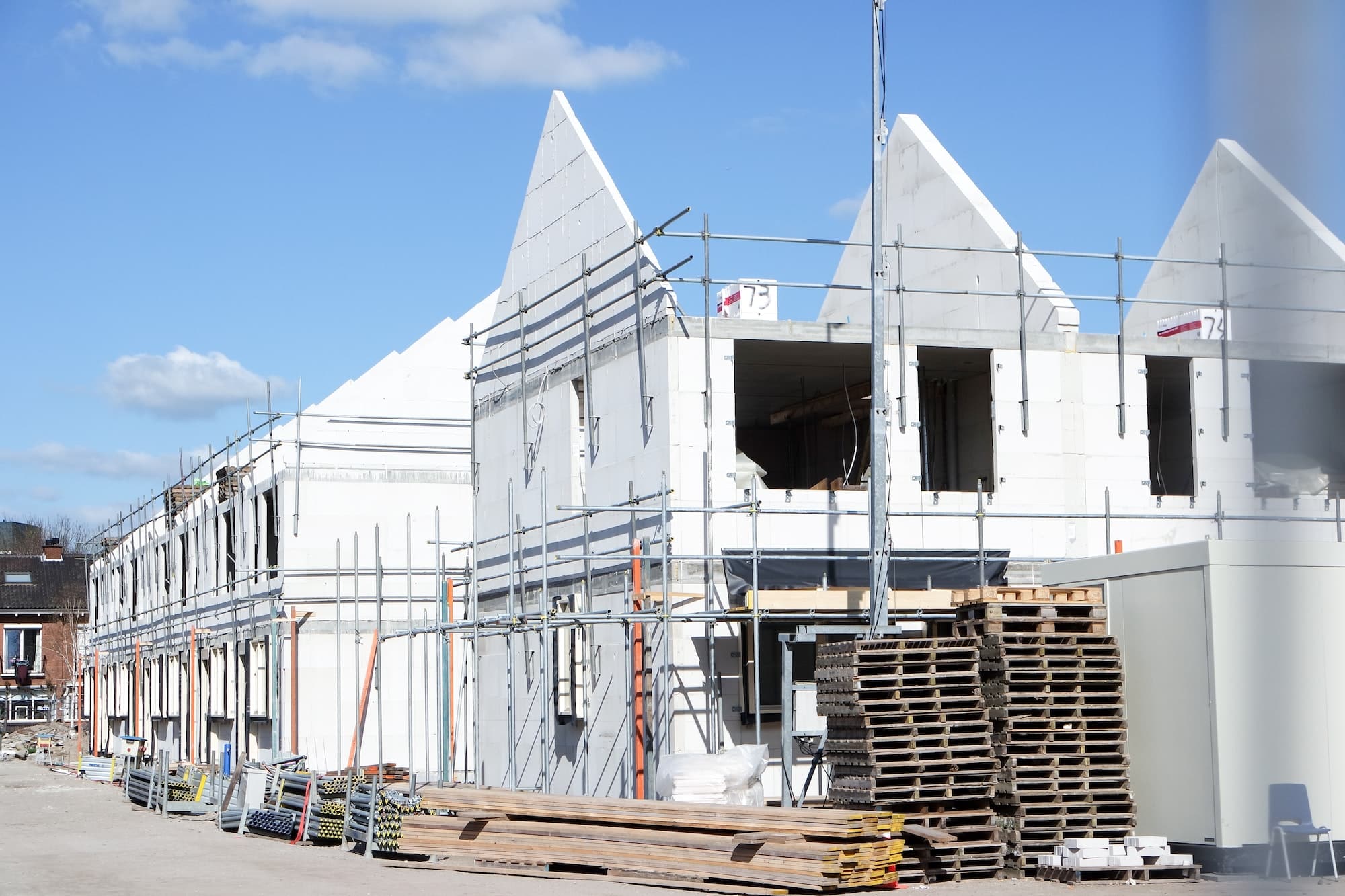 New houses construction site.