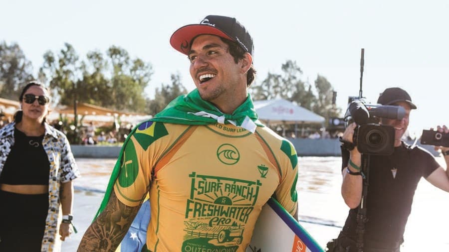 Brazilian surfer Gabriel Medina, with whom Luisinha Oliveira is currently dating