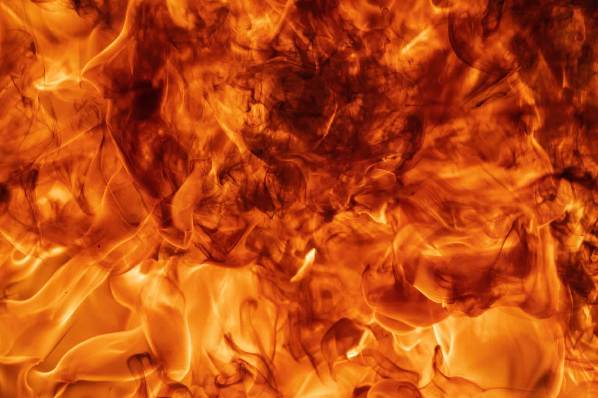 Blaze Red Fire Natural Texture. Dangerous Firestorm Abstract Background