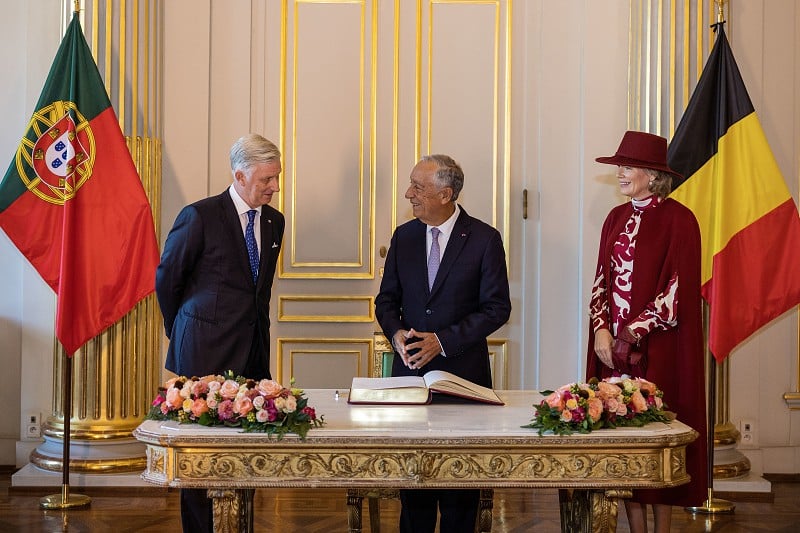 Marcelo Rebelo de Sousa received at the Royal Palace and the Federal Parliament of Belgium