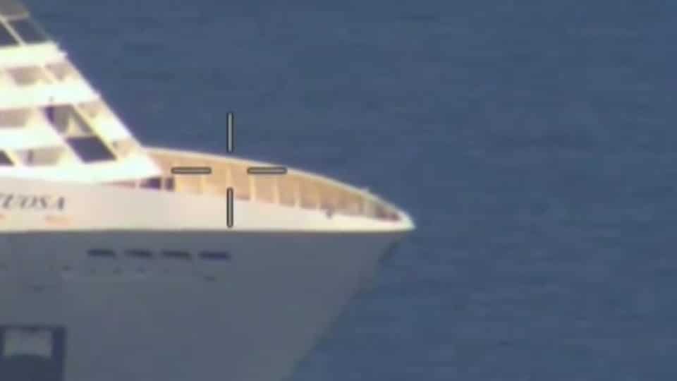 Here is the rescue of a woman with signs of stroke aboard a cruise ship
