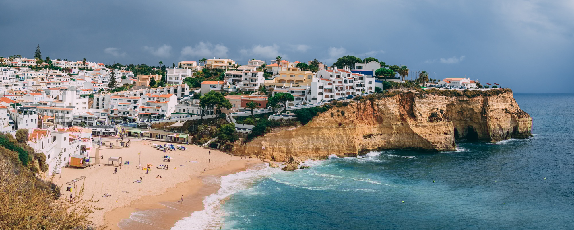 Carvoeiro fishing village with beautiful beach in Algarve,