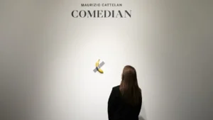 Museum visitor in France ate banana from Cattelan's artwork 'Comedian'
