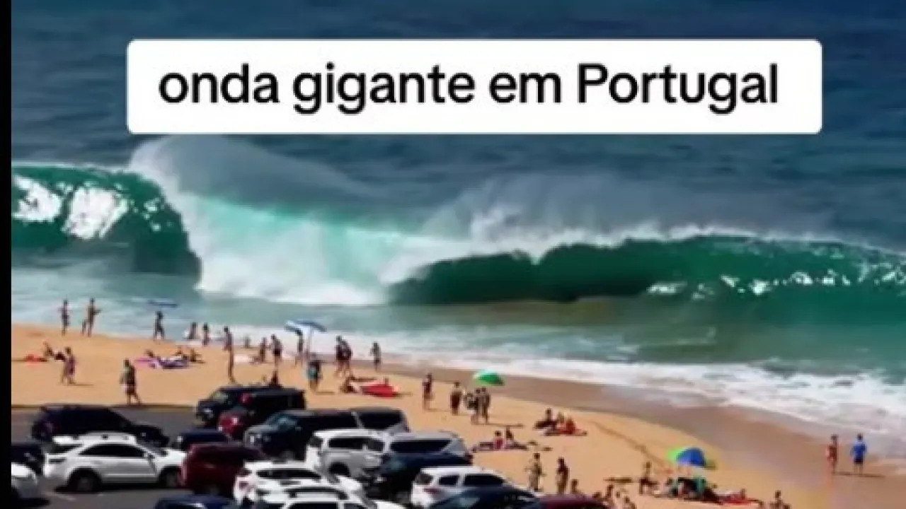 Video of "giant wave in the Algarve"? It's fake and was generated by AI