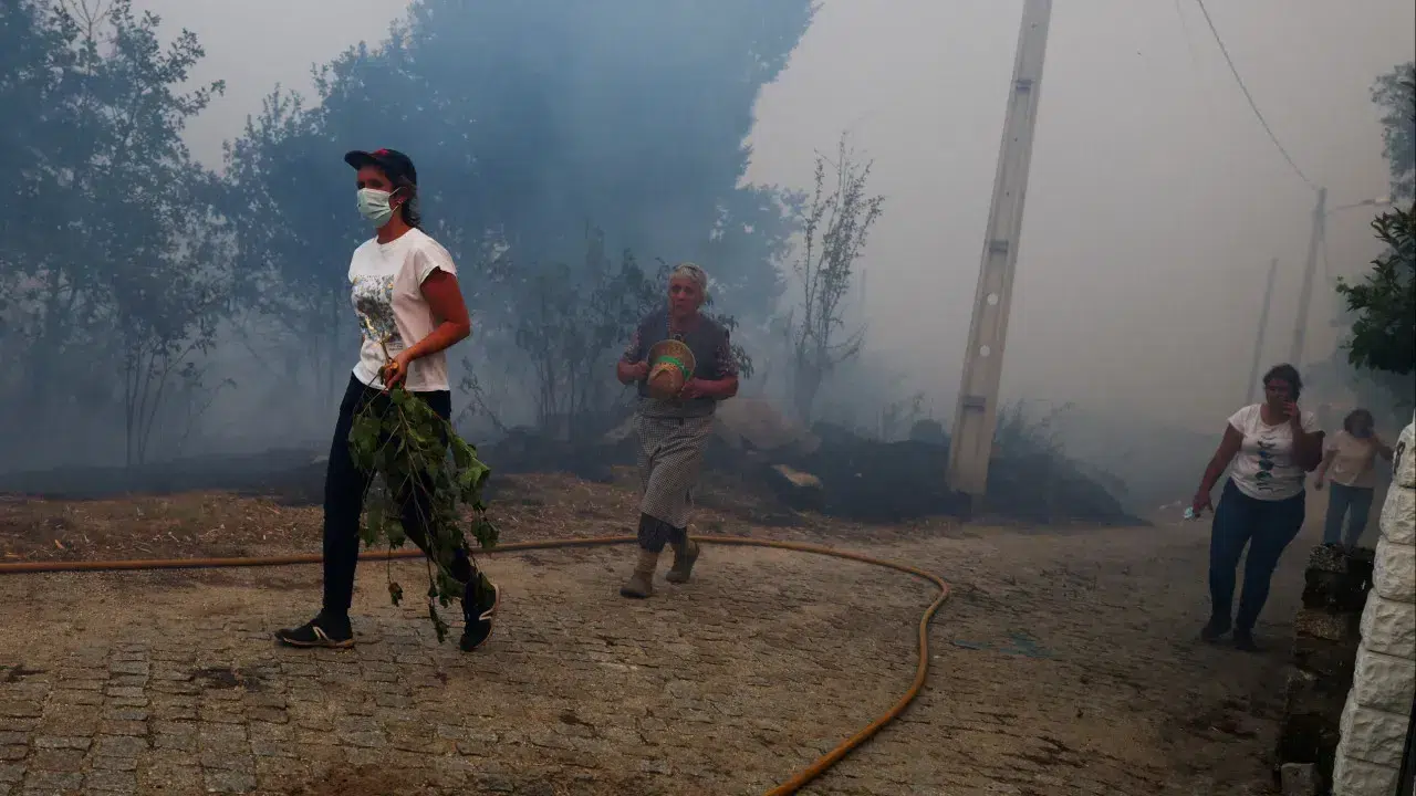Fire crossed the border and is burning with three fronts in Montalegre.