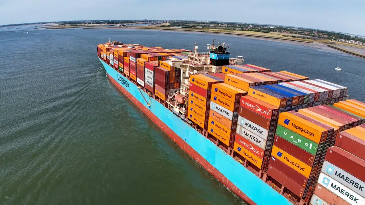 Maersk profits rise 77% in the first half to 1,589 million.