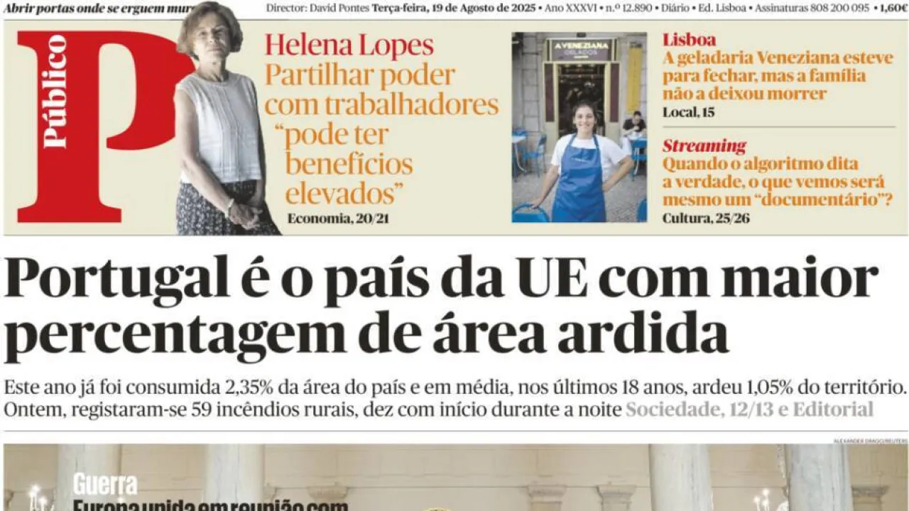 News today: Portugal has more burnt area; Employers want to discuss the State Budget