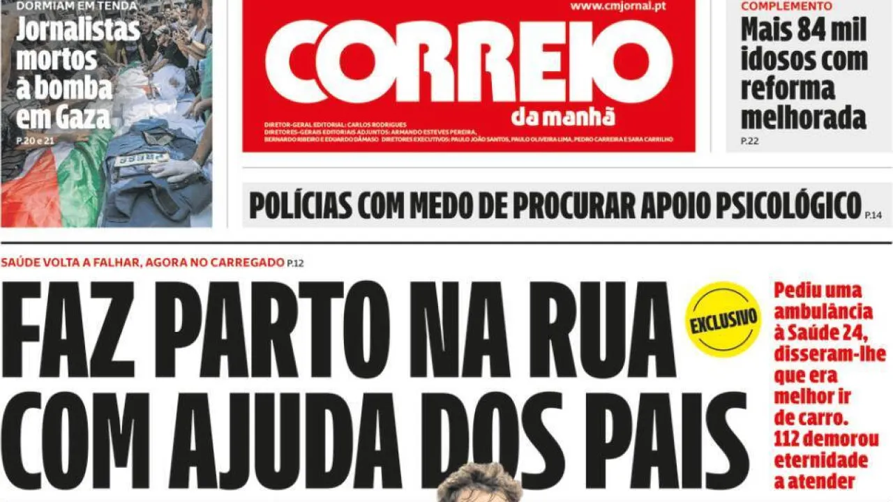 Today in the news: Gives birth on the street; 3.6 billion do not come off the paper