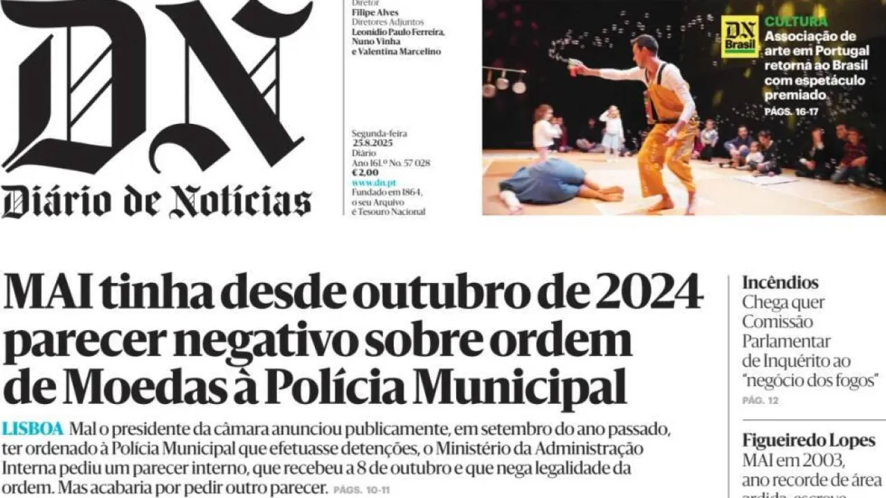 Today in the news: Moedas had a negative opinion; AL managed by companies