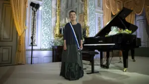 Pianist Maria João Pires receives the Helena Vaz da Silva European Award today.