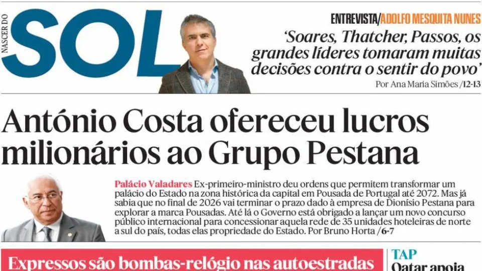 Today in the news: Costa offered millions; Mendes wanted Cotrim to withdraw