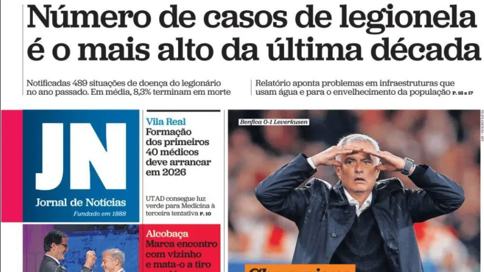 Today in the news: Legionella skyrockets; Was the crime in Alcobaça passion-driven?