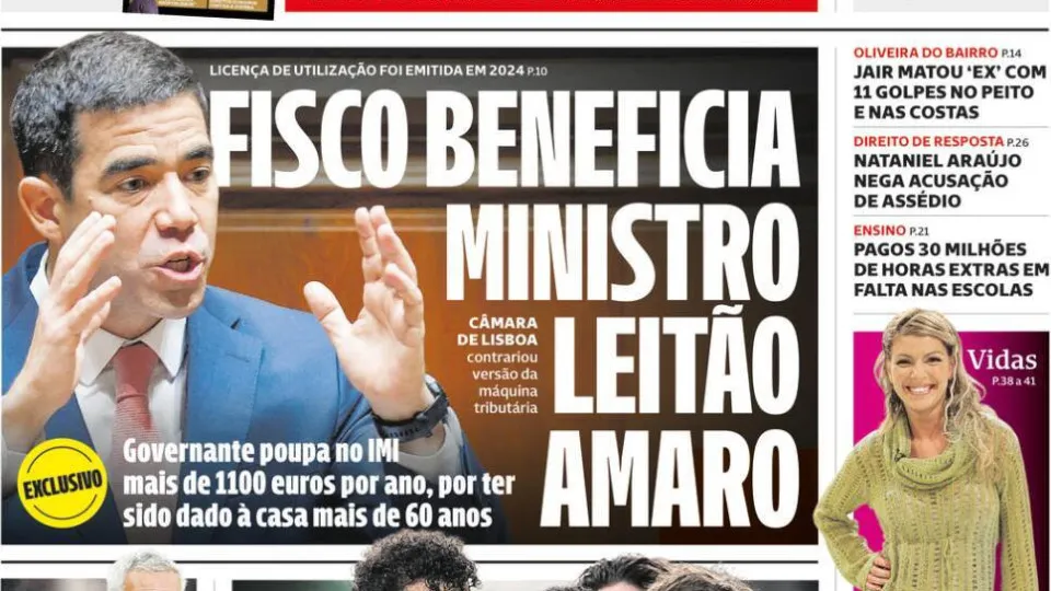 Today in the news: Tax authorities benefit Leitão Amaro; Drugs sent by mail through CTT